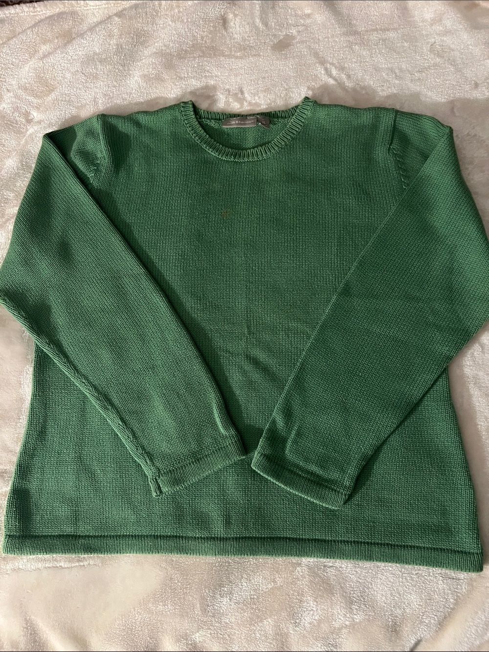 CROFT & BARROW 💚 THICK 100% COTTON GREEN CREW NECK PULLOVER SWEATER Women’s XL